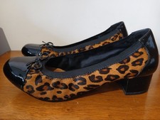 Clarks Ladies softwear 6D Leopard print and patent shoes