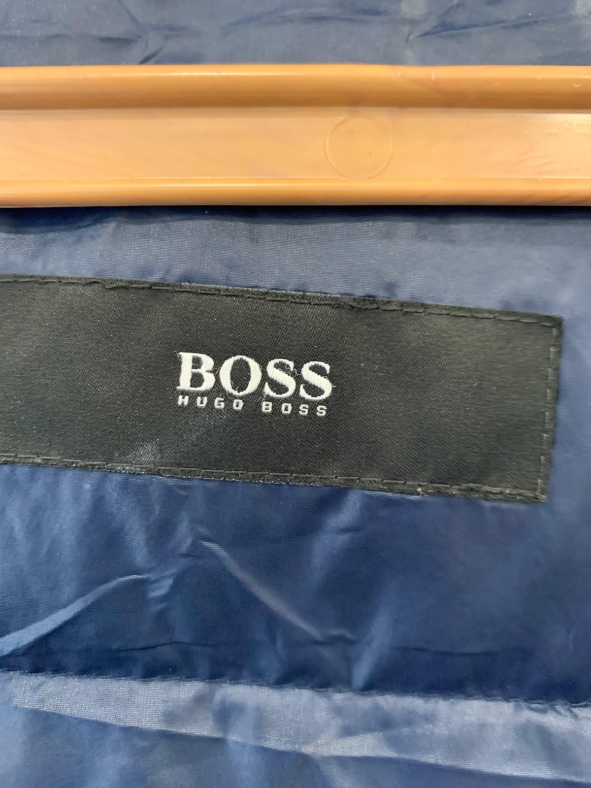 Hugo Boss  Down Parka Jacket Navy Blue Water Repellent Wind Resistant M/L  #195 thumbnail 3