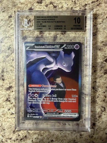 BGS 10 Team Rocket's Mewtwo ex 281/217 SIR Ascended Hero’s Beckett 10