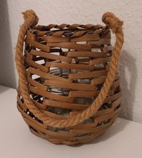 Laterne, braun, Holz, Metall, Glas, ca. 18 cm