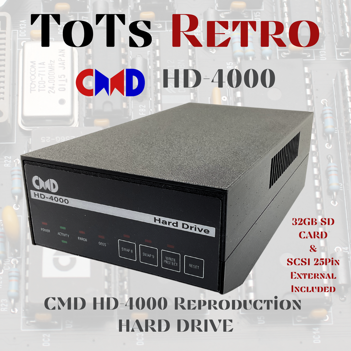 CMD Reproduction HD-4000 Hard Drive For Commodore c64 c128 and