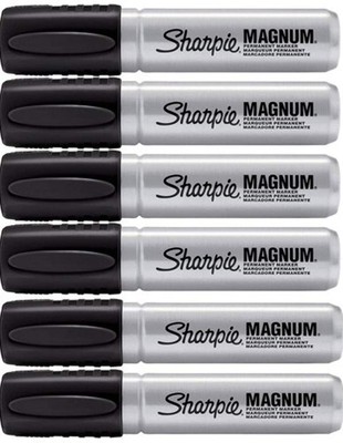 Magnum Permanent Marker, Black, 6 PACK