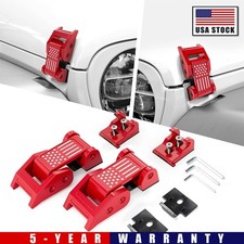 USA Flag Aluminum Hood Locking Latch Catch Fit Jeep Wrangler JK JL JT 2007-24