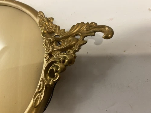 Vintage Convex Glass Metal Wall Hanging Frame Virgin Mary - Picture 9 of 14