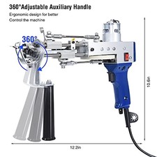 BLUE - VEHIPA TUFTING GUN CUT PILE AND LOOP PILE 2 IN 1 ELECTRIC RUG GUN MACHINE