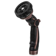 RESTMO Metal Garden Hose Nozzle: 9 Adjustable Patterns for Versatile Watering