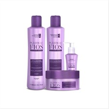 CADIVEU Set of 4 Home Care Line - Plastica Dos Fios Keratin Hair Smoothing Se...