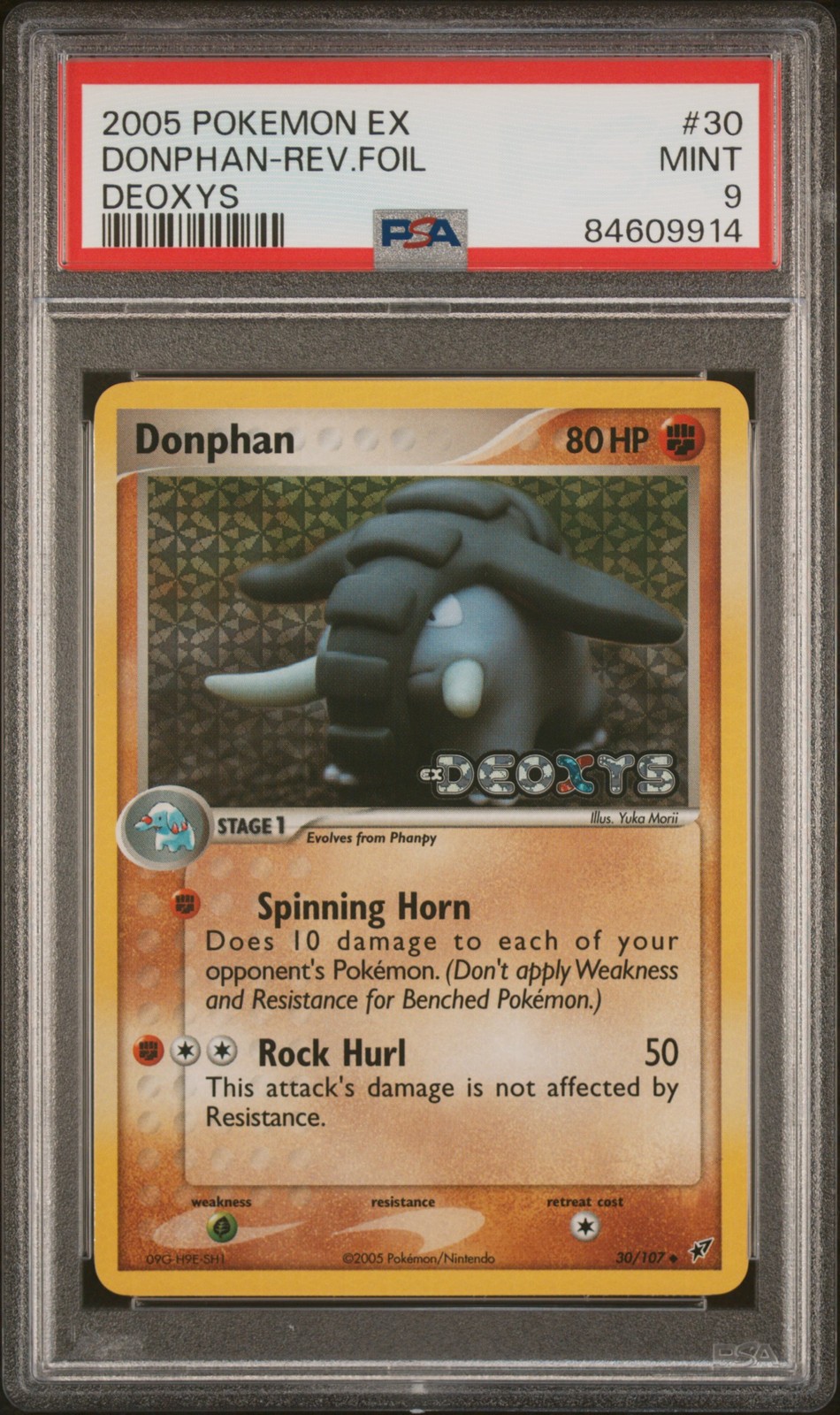 DONPHAN REVERSE HOLO 30/107 DEOXYS POKEMON PSA 9