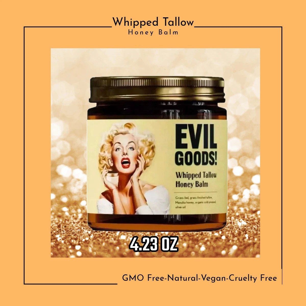 EVIL GOODS WHIPPED TALLOW + HONEY BALM | Anti Aging Cream 4.23 oz Jar Sealed