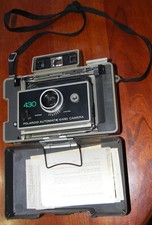 Vintage Polaroid 430 Land Camera w/ Shell Case  Strap Untested