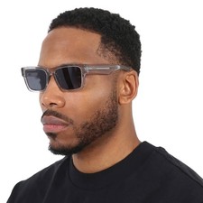 Prada Blue Rectangular Men's Sunglasses PR 25ZS U430A9 56 PR 25ZS U430A9 56