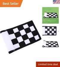 8.7x6 Nylon Golf Flag - Portable Checkered Putting Green for Indoor/Outdoor Use