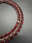 Vintage Trifari Sterling Philippe Gold & Red Stone Necklace   — photo 9