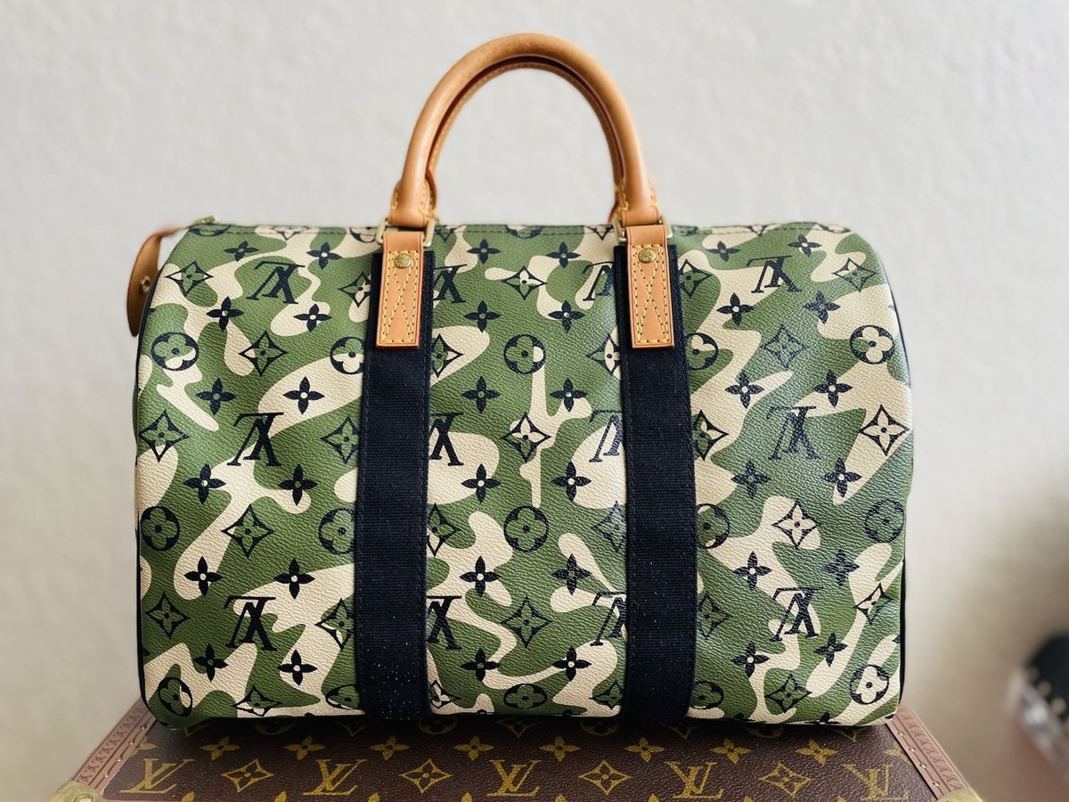 Louis Vuitton Speedy Bandouliere Monogramouflage Duffle 35 Green
