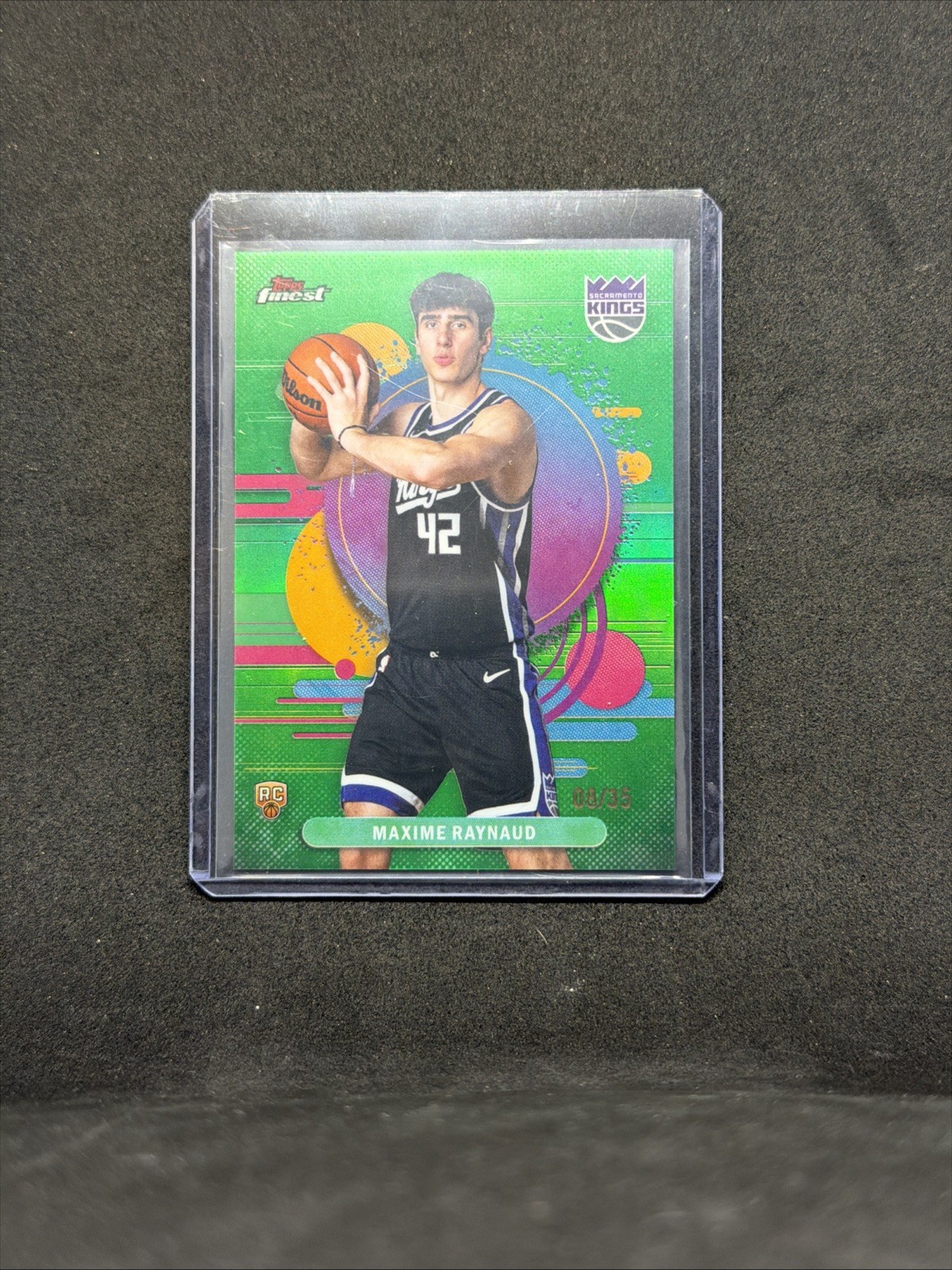 2025-26 Topps Finest Maxime Raynaud 08/35 Uncommon Green Refractor RC Kings #132