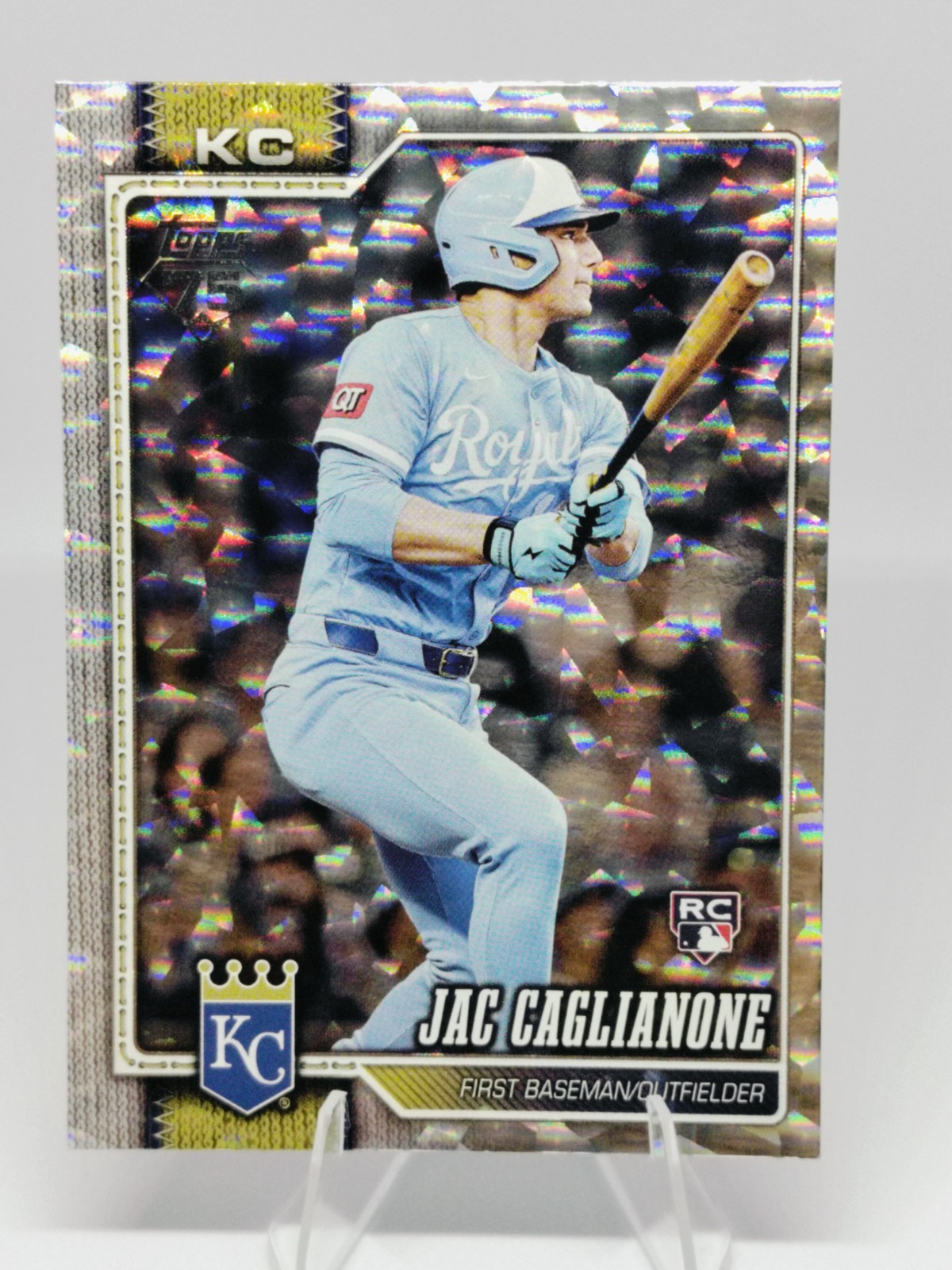 2026 Topps Series 1 Jac Caglianone RC Silver Foil Board Crackle #138 Royals