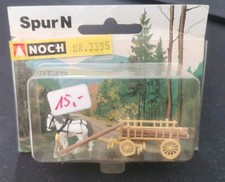 Fuhrwerk Pferdegespann m. Holzstämmen  / Noch 3395 /Spur N