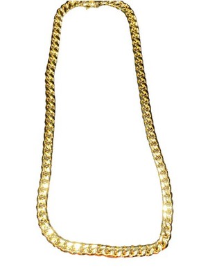 14 Karat massives Gold über Messing 24 Zoll Kubanische Kette