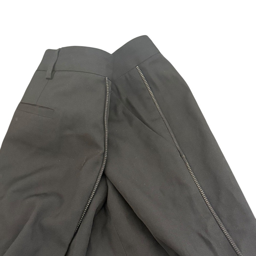 Theory Black Wool Straight Leg Pants Size 4 Zipper Ankle Quiet Luxury Capsule View 4
