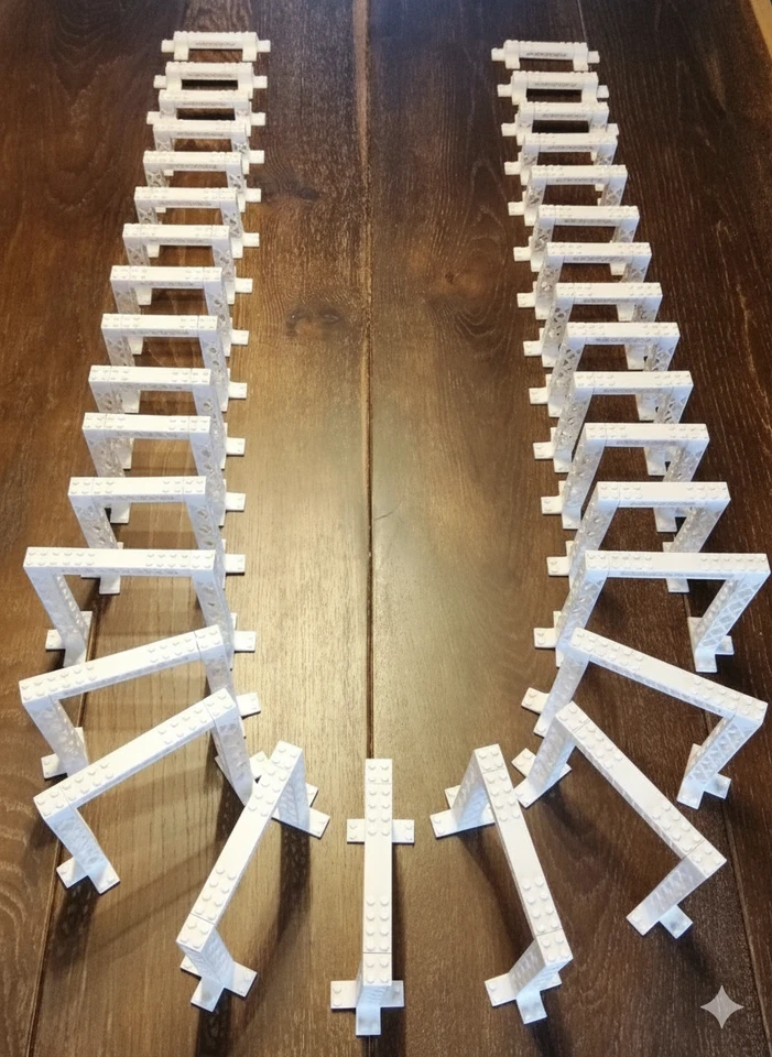 NYC Elevated Train Style Xmas White Track Supports Lego 10361 Holiday Express - Image 3 of 4