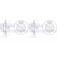 2X Delphi Bremsscheiben 280Mm BelÜFtet Vorne Passend FÜR Vw California