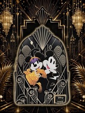 Image of Loungefly Exclusive Great Gatsby Mickey & Minnie Mini Backpack NWT