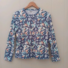 Roxy Womens Rashguard Top Sz Large Swim UV Long Sleeve Beach Sea Skippin