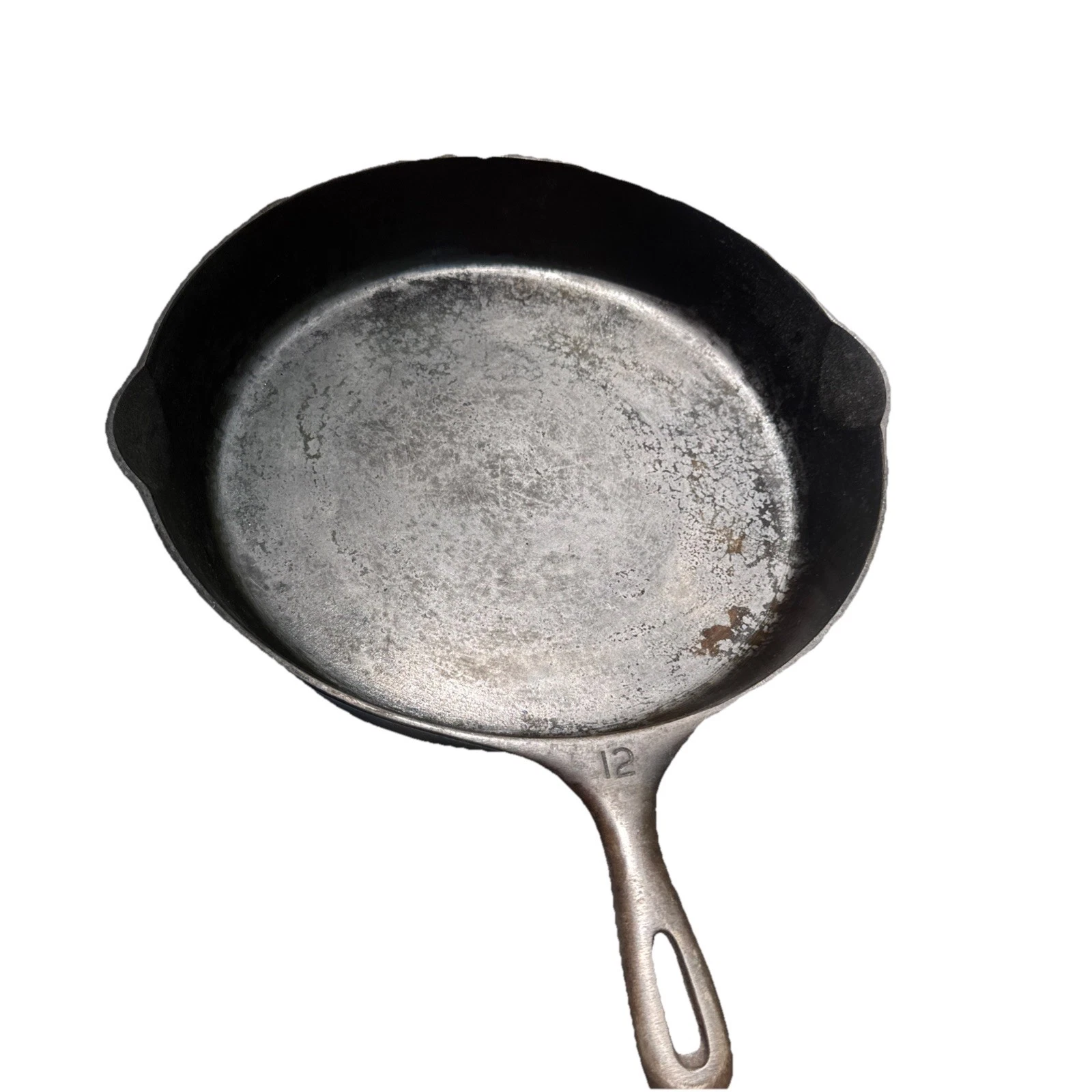 Antique Unmarked Wagner No. 12 Cast Iron 14 INCH SKILLET "A" w Helpers Handle