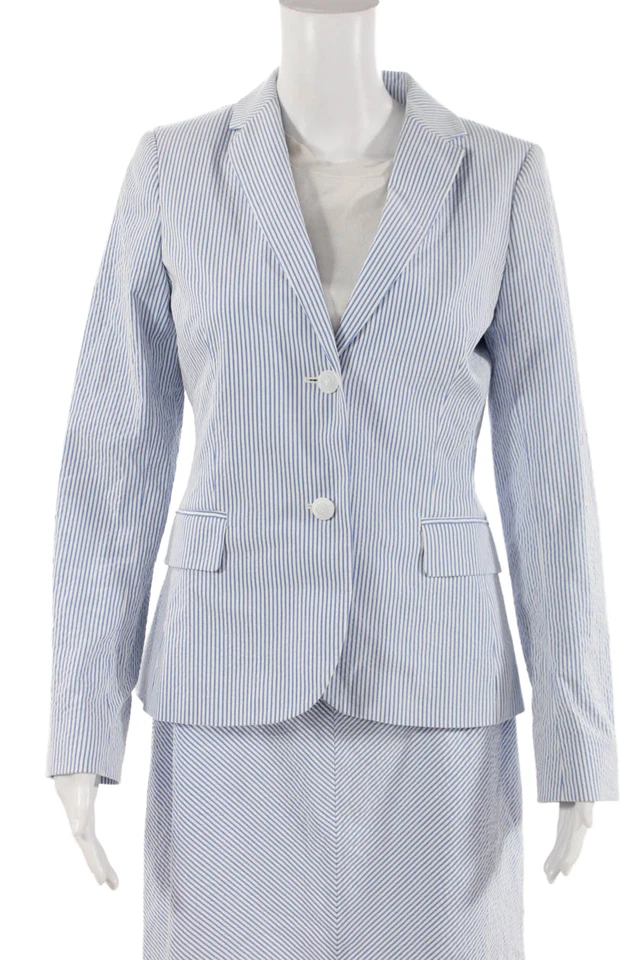 Brooks Brothers красный флис женщин в полоску юбка костюм синий белый хлопок размер 6/2 - Изображение 2 из 4