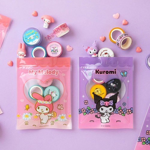 Juego de 10 piezas de bolsa con cremallera reutilizable con ventana de corazón de personajes Sanrio - Imagen 3 de 19