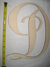 Wooden Letter Cursive Monogram D Unfinished Wood Large Crafting NEW