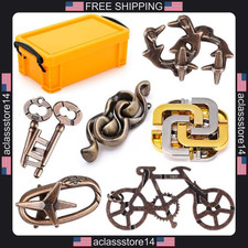 6 pcs metal brain teaser puzzles for adults and kids logic disentanglement game