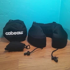 Cabeau TNE S3 Memory Foam Travel Pillow with Seat Straps/Carry Bag Black