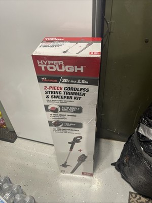 Hyper Tough 20V Cordless Trimmer & Sweeper Combo Kit 10'' 130MPH NEW