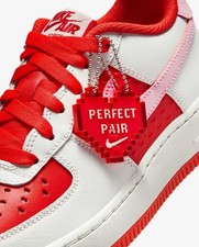 Nike Air Force Valentine's Day Sneakers Size 4 in boys are pink, red, and white