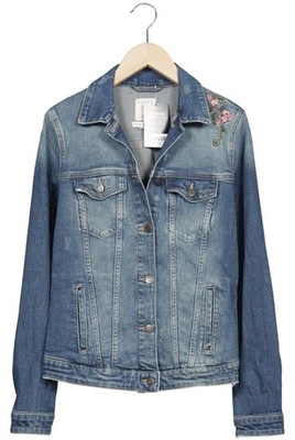 Esprit Jacke Damen Anorak Jacket Kurzmantel Gr. XS Baumwolle Blau #eu1j51d