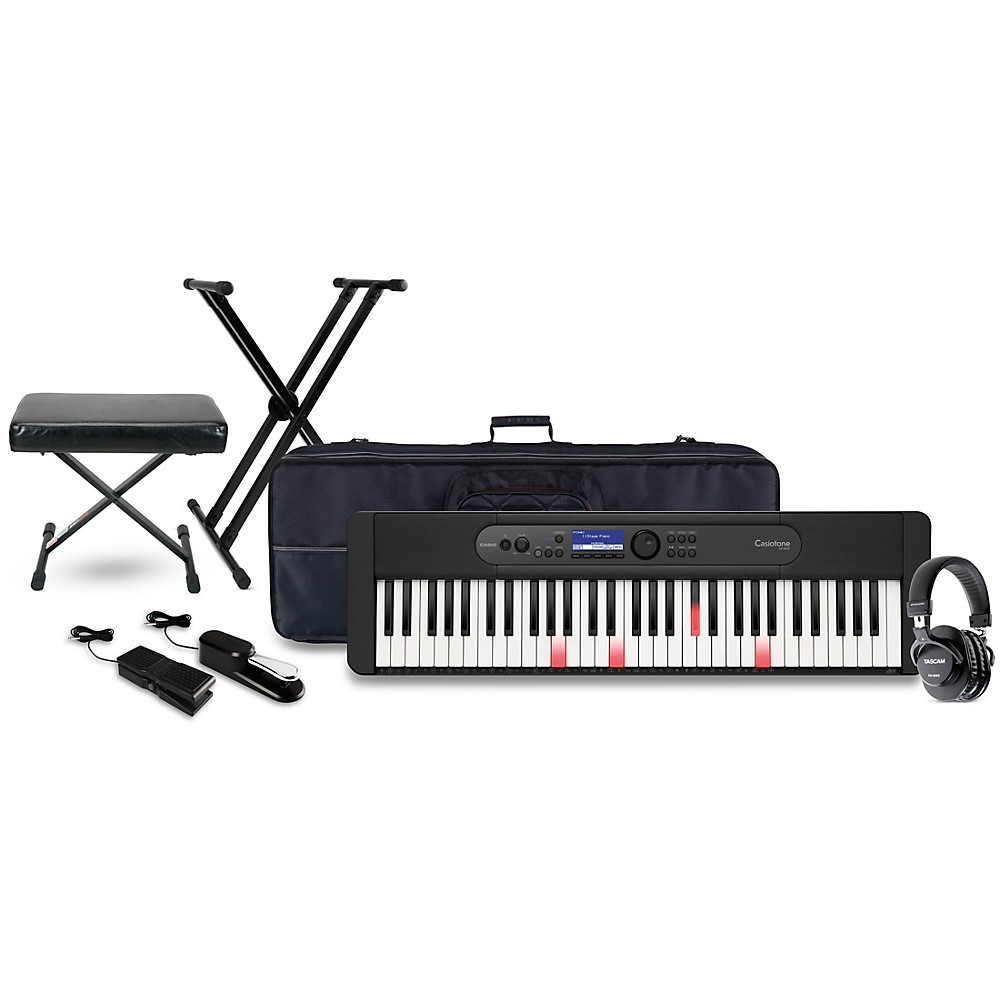 Casio LK-S450 61-key Arranger Keyboard w/Tascam TH-200X Stud