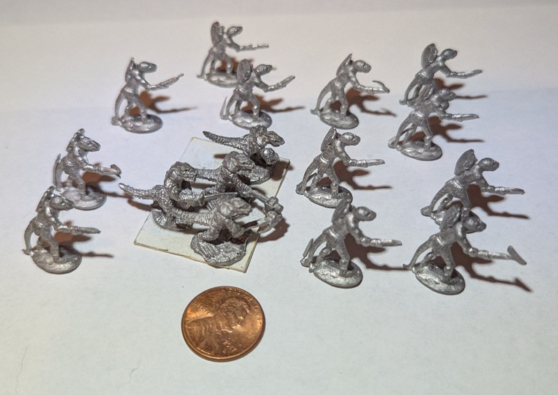 Wargaming Miniatures 15mm Lizardmen Warriors Lot Fantasy Vintage Metal
