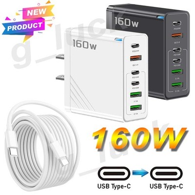 160W Fast Charging USB Type C Charger for iPhone 17 16 15 14 13 11 Plus Pro Max