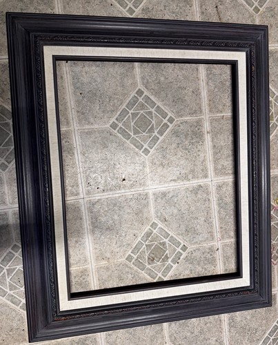 Cuadro de madera de colección azul roto blanco lienzo talla 16” X 20” marco pintura - Imagen 2 de 6