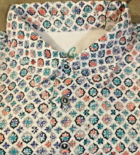 NWT Robert Graham men's Size M short sleeve polo shirt Abstract Arts Classic Fi