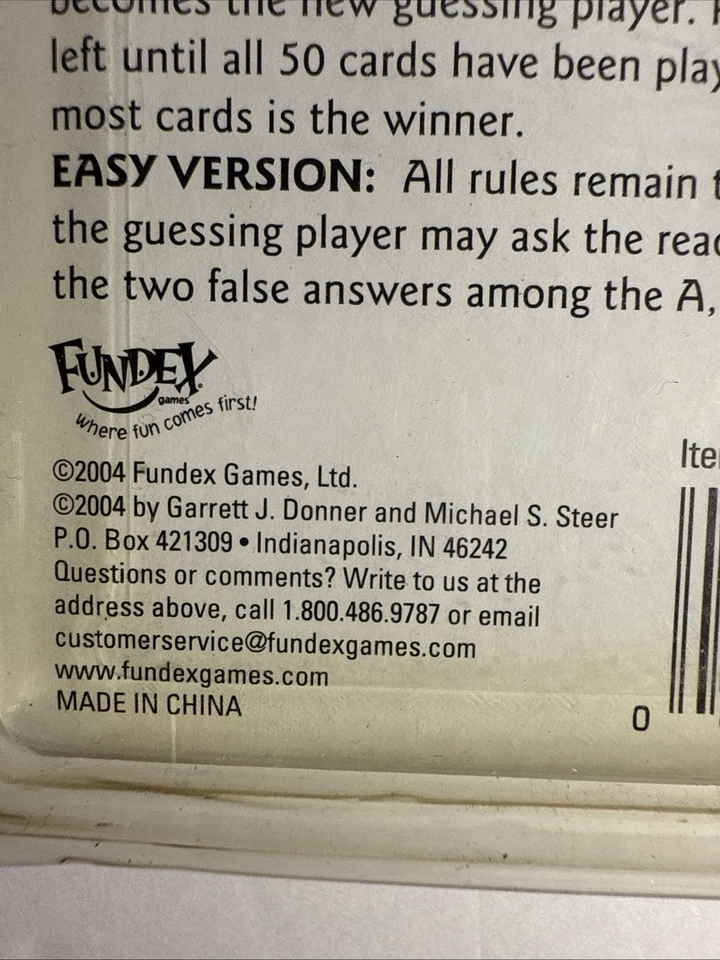 Trivia on the Go Movies Edition Fundex 2004 Sealed Card Game 1000 Questions - Image 3 of 3