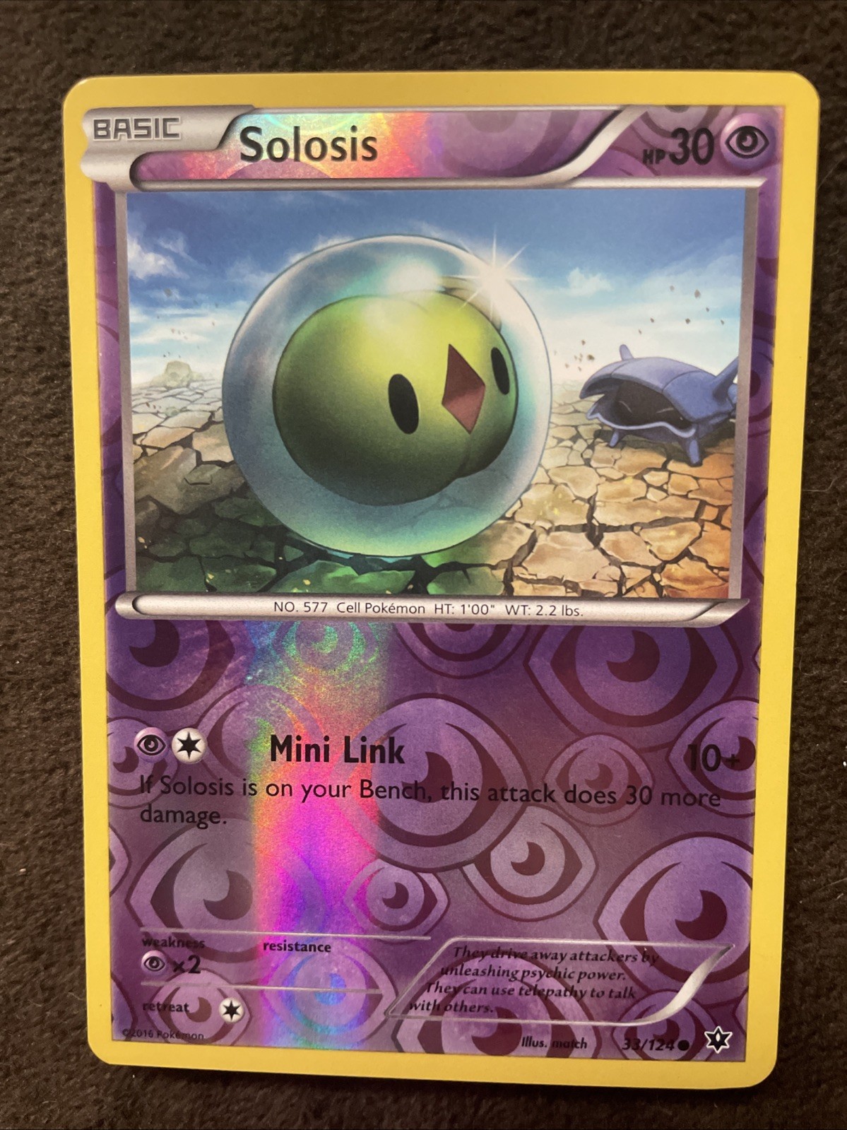Pokemon Solosis 33/124 Fates Collide Reverse Holo NM