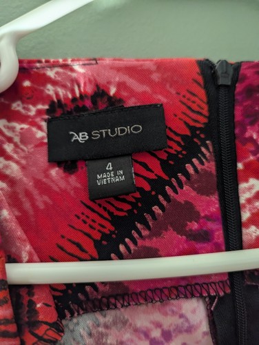 AB Studio Women's Dress Size 4 red pink fashion summer casual dress - Picture 1 of 4