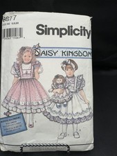 Girls 22" Doll Dress Pinafore Pattern Simplicity 8877 Daisy Kingdom 5 6 6X