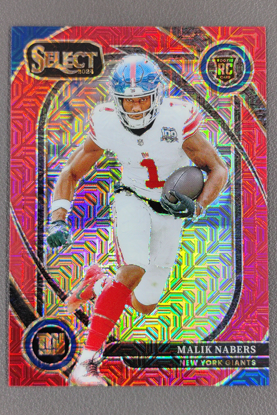 2024 Panini Select Malik Nabers Club Level Red Mojo Prizm RC /49