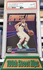 2023 Donruss Optic Luka Doncic Express Lane Pink PSA 8 16/25 No. 13 Dallas Mavs