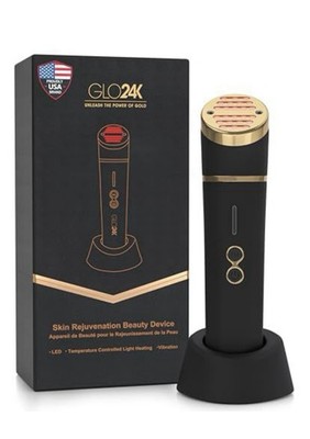 GLO24K Red Light Beauty Device for Face & Neck   3-in-1 Facial and Neck Massager
