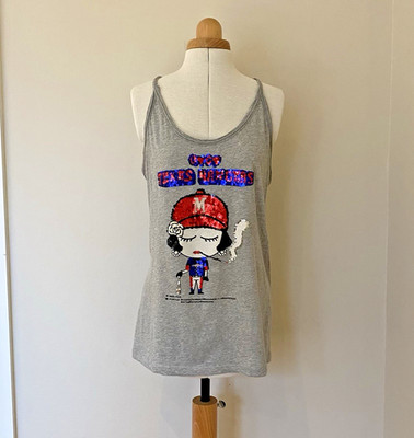Grey Sequin  Coco  Tank Top by Ludovica Virga of House of Mua Mua Italy