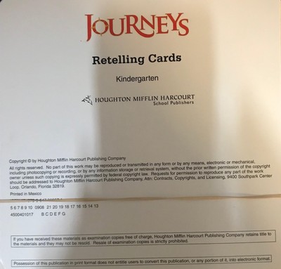 Houghton Mifflin Journeys Kindergarten Retelling Cards Grade K | Ebay